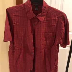 MARMOT, Mens s/s shirt, red with grey plaid stripe